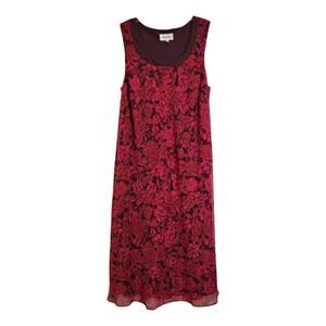 Studio I Black and Red Floral Sleeveless Dress - Size 22W